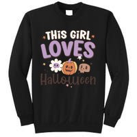 Retro Groovy This Girl Loves Halloween Gift Sweatshirt