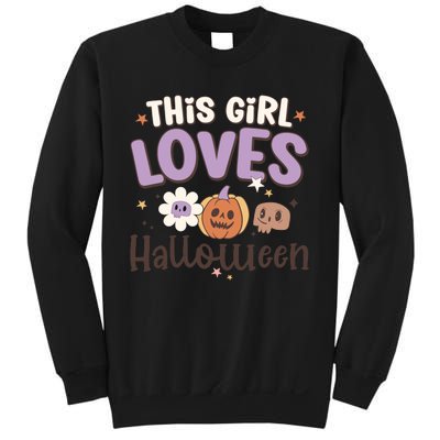 Retro Groovy This Girl Loves Halloween Gift Sweatshirt