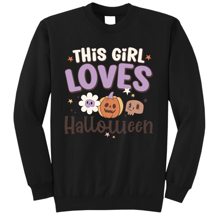 Retro Groovy This Girl Loves Halloween Gift Sweatshirt