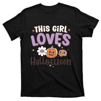 Retro Groovy This Girl Loves Halloween Gift T-Shirt