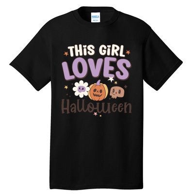 Retro Groovy This Girl Loves Halloween Gift Tall T-Shirt