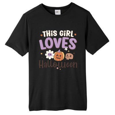 Retro Groovy This Girl Loves Halloween Gift Tall Fusion ChromaSoft Performance T-Shirt