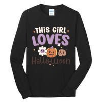 Retro Groovy This Girl Loves Halloween Gift Tall Long Sleeve T-Shirt