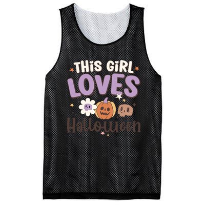 Retro Groovy This Girl Loves Halloween Gift Mesh Reversible Basketball Jersey Tank