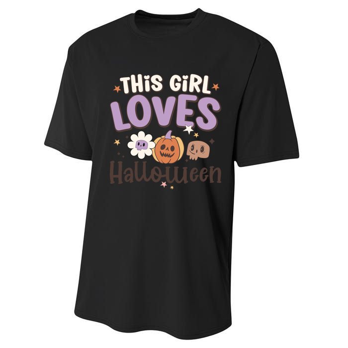 Retro Groovy This Girl Loves Halloween Gift Performance Sprint T-Shirt