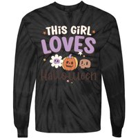 Retro Groovy This Girl Loves Halloween Gift Tie-Dye Long Sleeve Shirt