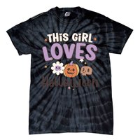 Retro Groovy This Girl Loves Halloween Gift Tie-Dye T-Shirt