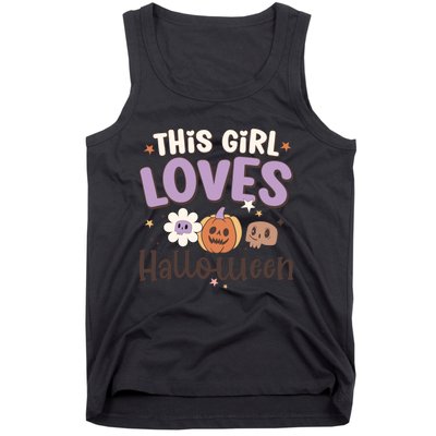 Retro Groovy This Girl Loves Halloween Gift Tank Top