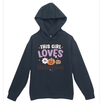 Retro Groovy This Girl Loves Halloween Gift Urban Pullover Hoodie