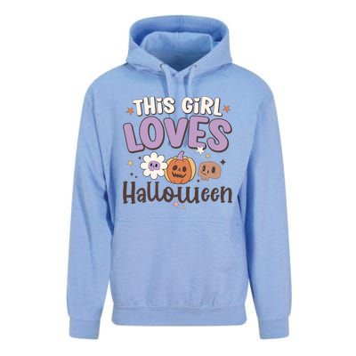 Retro Groovy This Girl Loves Halloween Gift Unisex Surf Hoodie