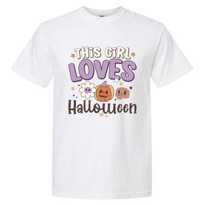 Retro Groovy This Girl Loves Halloween Gift Garment-Dyed Heavyweight T-Shirt