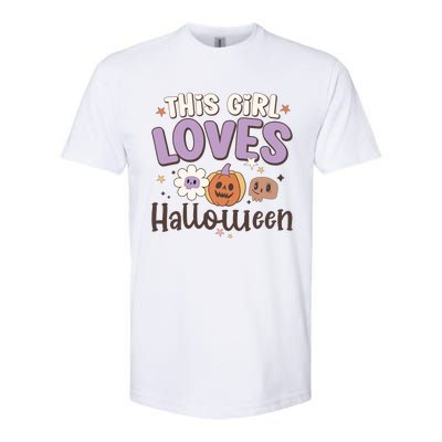 Retro Groovy This Girl Loves Halloween Gift Softstyle CVC T-Shirt