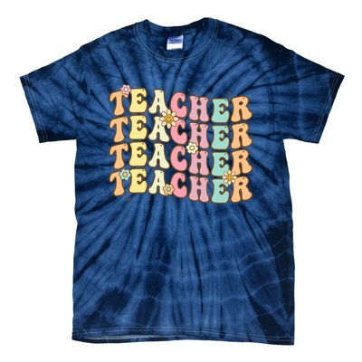 Retro Groovy Teacher Inspirational Colorful Back To School Tie-Dye T-Shirt