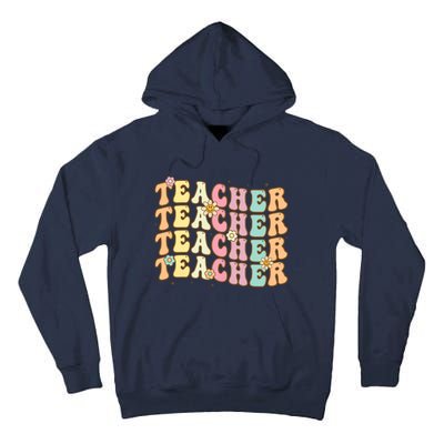 Retro Groovy Teacher Inspirational Colorful Back To School Tall Hoodie