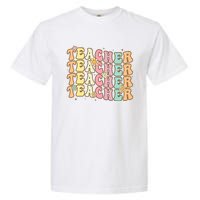 Retro Groovy Teacher Inspirational Colorful Back To School Garment-Dyed Heavyweight T-Shirt