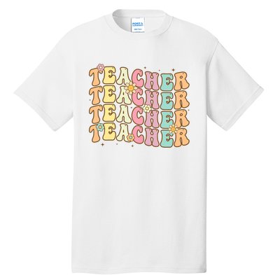 Retro Groovy Teacher Inspirational Colorful Back To School Tall T-Shirt