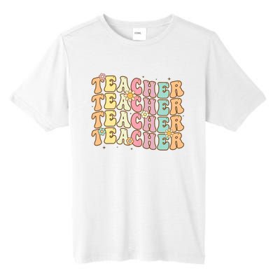 Retro Groovy Teacher Inspirational Colorful Back To School Tall Fusion ChromaSoft Performance T-Shirt