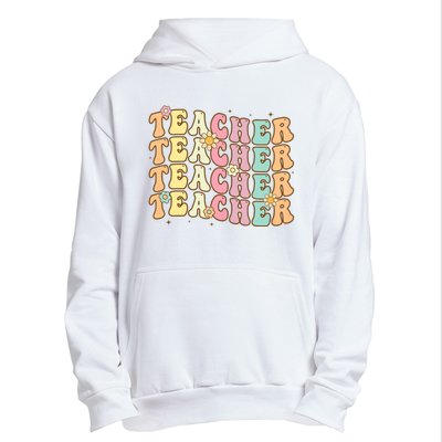 Retro Groovy Teacher Inspirational Colorful Back To School Urban Pullover Hoodie