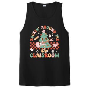 Retro Groovy Teacher Christmas Rockin Around The Classroom Gift PosiCharge Competitor Tank