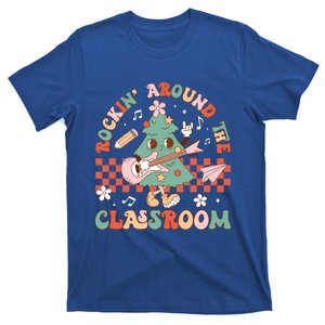 Retro Groovy Teacher Christmas Rockin Around The Classroom Gift T-Shirt