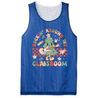 Retro Groovy Teacher Christmas Rockin Around The Classroom Gift Mesh Reversible Basketball Jersey Tank