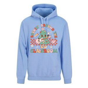 Retro Groovy Teacher Christmas Rockin Around The Classroom Gift Unisex Surf Hoodie