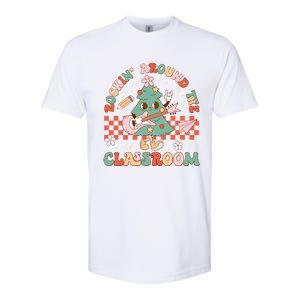 Retro Groovy Teacher Christmas Rockin Around The Classroom Gift Softstyle CVC T-Shirt