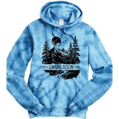 Retro Grand Teton National Park Us Vintage Grand Teton Tie Dye Hoodie