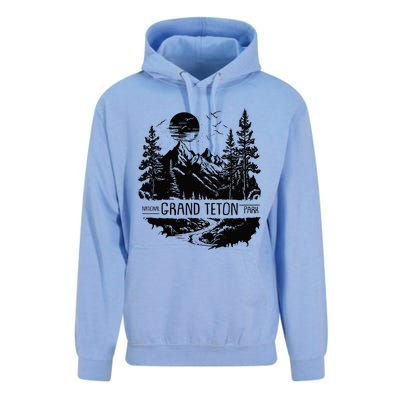 Retro Grand Teton National Park Us Vintage Grand Teton Unisex Surf Hoodie