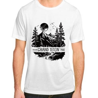 Retro Grand Teton National Park Us Vintage Grand Teton Adult ChromaSoft Performance T-Shirt