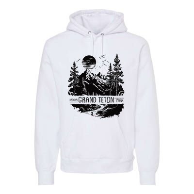 Retro Grand Teton National Park Us Vintage Grand Teton Premium Hoodie