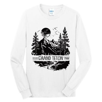 Retro Grand Teton National Park Us Vintage Grand Teton Tall Long Sleeve T-Shirt