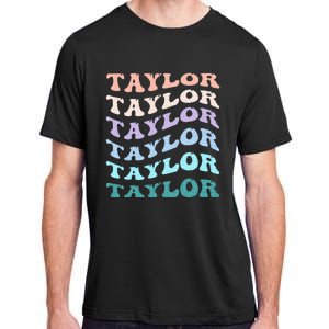 Retro Groovy T.AYLOR First Name Personalized Birthday Adult ChromaSoft Performance T-Shirt