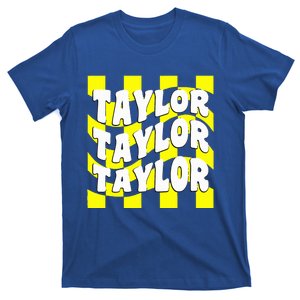 Retro Groovy T.AYLOR First Name Personalized Birthday T-Shirt