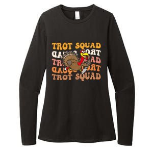 Retro Groovy Turkey Trot Squad Thanksgiving Turkey Runner Meaningful Gift Womens CVC Long Sleeve Shirt