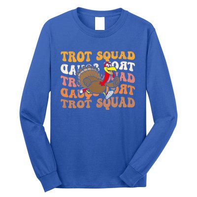 Retro Groovy Turkey Trot Squad Thanksgiving Turkey Runner Meaningful Gift Long Sleeve Shirt