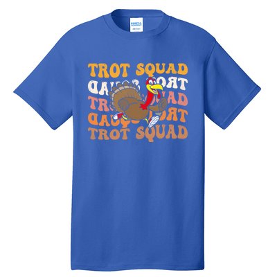 Retro Groovy Turkey Trot Squad Thanksgiving Turkey Runner Meaningful Gift Tall T-Shirt