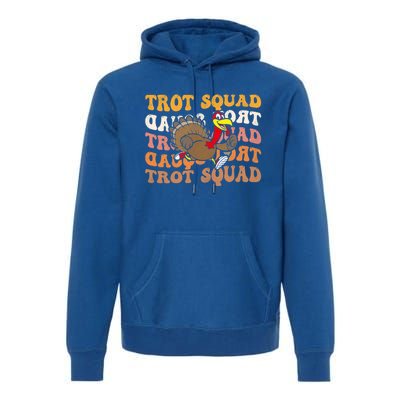 Retro Groovy Turkey Trot Squad Thanksgiving Turkey Runner Meaningful Gift Premium Hoodie