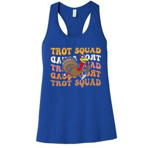 Retro Groovy Turkey Trot Squad Thanksgiving Turkey Runner Meaningful Gift Women's Racerback Tank