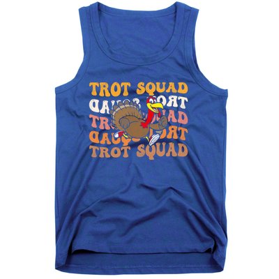 Retro Groovy Turkey Trot Squad Thanksgiving Turkey Runner Meaningful Gift Tank Top