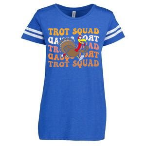 Retro Groovy Turkey Trot Squad Thanksgiving Turkey Runner Meaningful Gift Enza Ladies Jersey Football T-Shirt