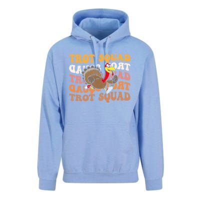 Retro Groovy Turkey Trot Squad Thanksgiving Turkey Runner Meaningful Gift Unisex Surf Hoodie