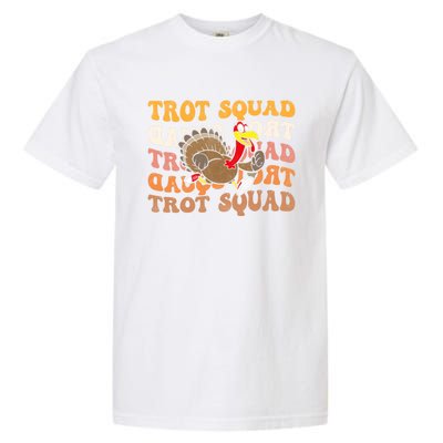 Retro Groovy Turkey Trot Squad Thanksgiving Turkey Runner Meaningful Gift Garment-Dyed Heavyweight T-Shirt