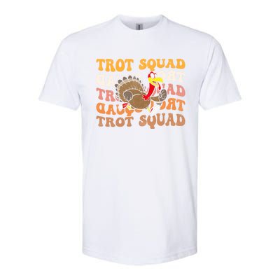 Retro Groovy Turkey Trot Squad Thanksgiving Turkey Runner Meaningful Gift Softstyle CVC T-Shirt