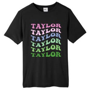 Retro Groovy T.AYLOR First Name Personalized Birthday Tall Fusion ChromaSoft Performance T-Shirt