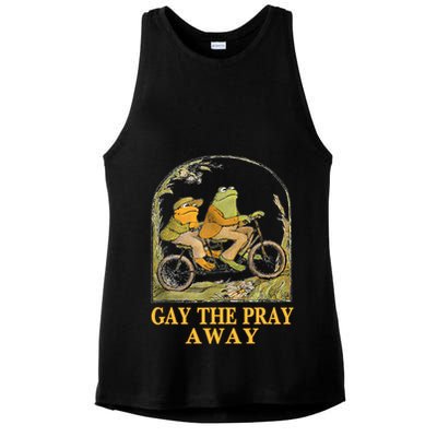 Retro Gay The Pray Away Frog &Toad Say Gay Rights Lgbt Pride Ladies PosiCharge Tri-Blend Wicking Tank