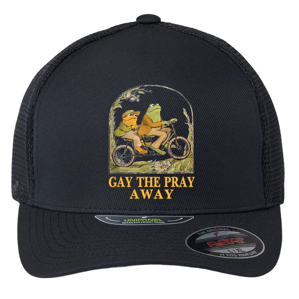 Retro Gay The Pray Away Frog &Toad Say Gay Rights Lgbt Pride Flexfit Unipanel Trucker Cap