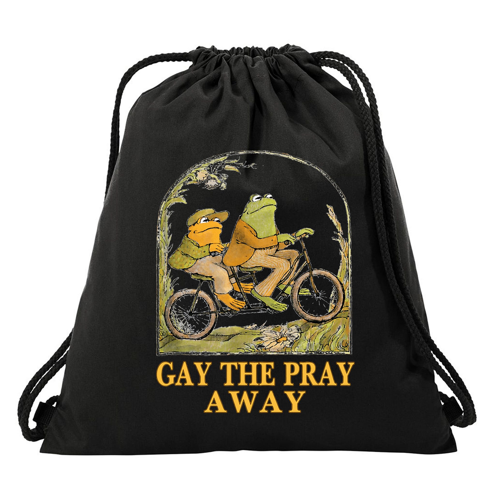 Retro Gay The Pray Away Frog &Toad Say Gay Rights Lgbt Pride Drawstring Bag