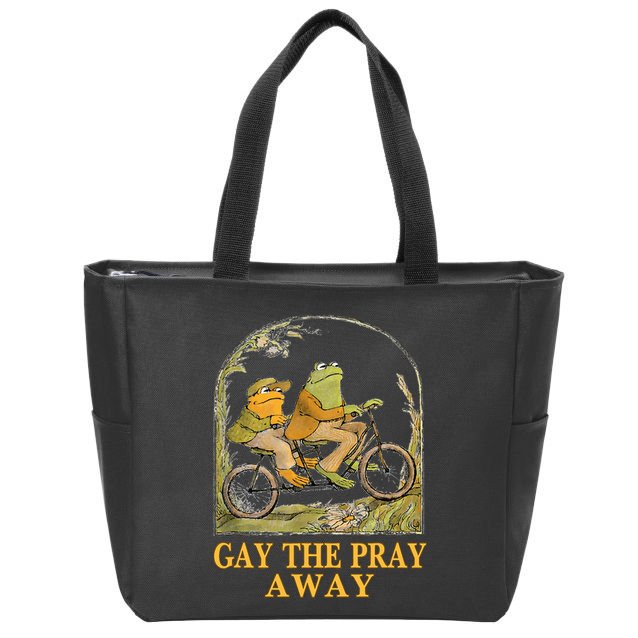 Retro Gay The Pray Away Frog &Toad Say Gay Rights Lgbt Pride Zip Tote Bag