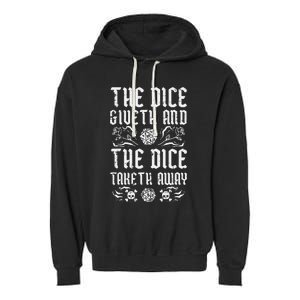 Rpg Giveth Taketh Funny Gamer Garment-Dyed Fleece Hoodie